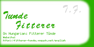 tunde fitterer business card